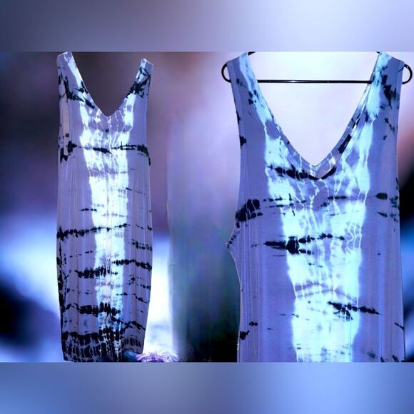 Mossimo l Tie-dye l Black Gray White l Maxi l Sleeveless l 2X l EUC - Picture 3 of 8